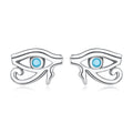 925 Sterling Silver Turquoise Earrings, 0.6*0.9cm, Oxidized Silver Finish for Women