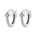 925 Sterling Silver Earrings with Pavé Setting CZ and Oxidized Finish