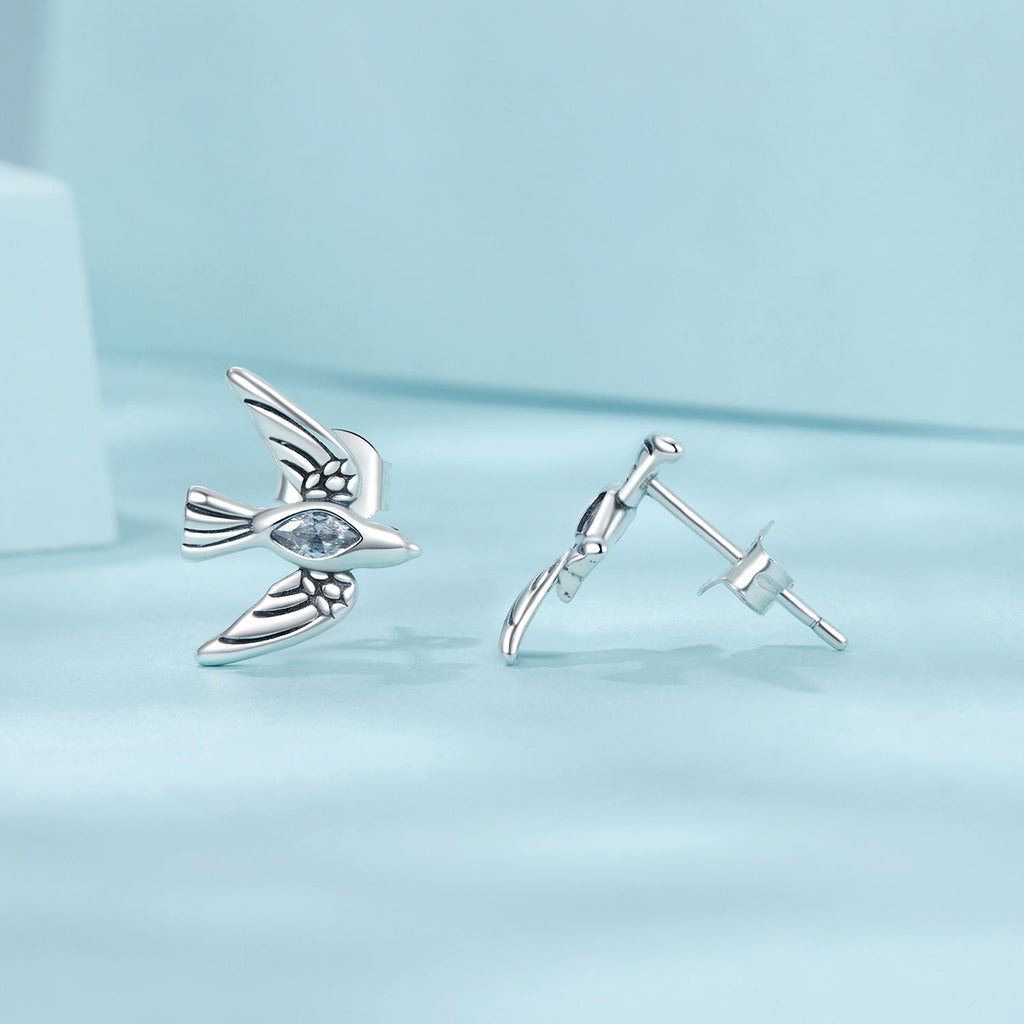 925 Sterling Silver Oxidized CZ Earrings for Women