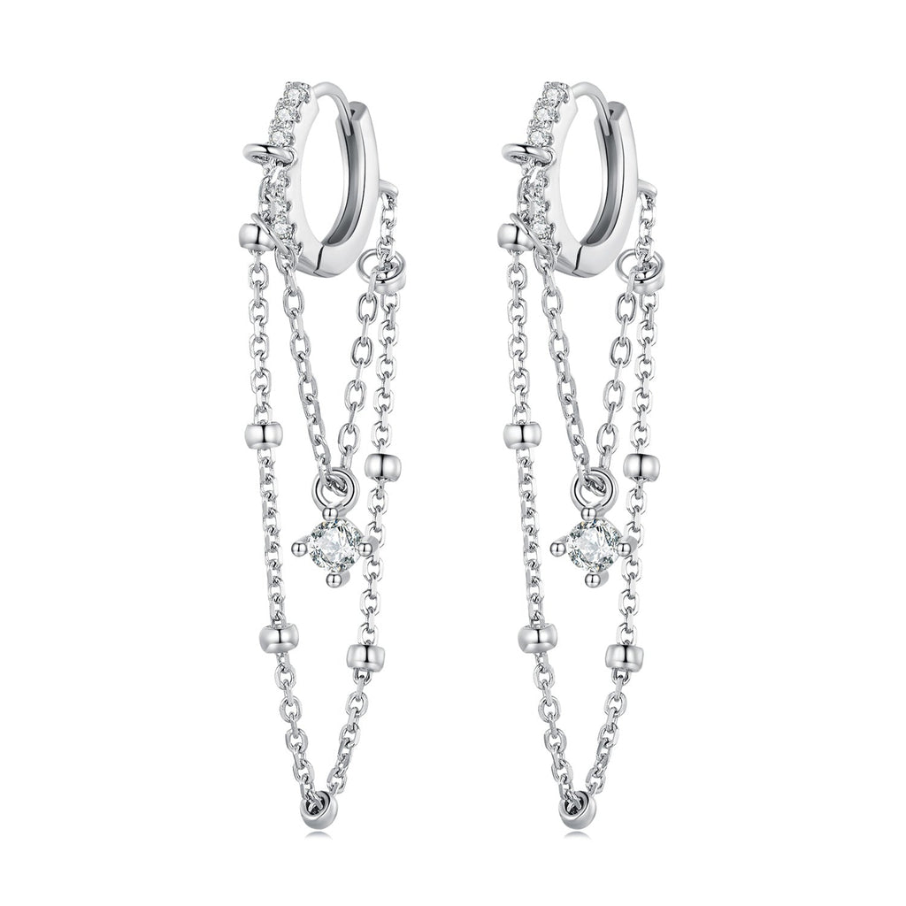 925 Sterling Silver Pavé Setting CZ Earrings for Women