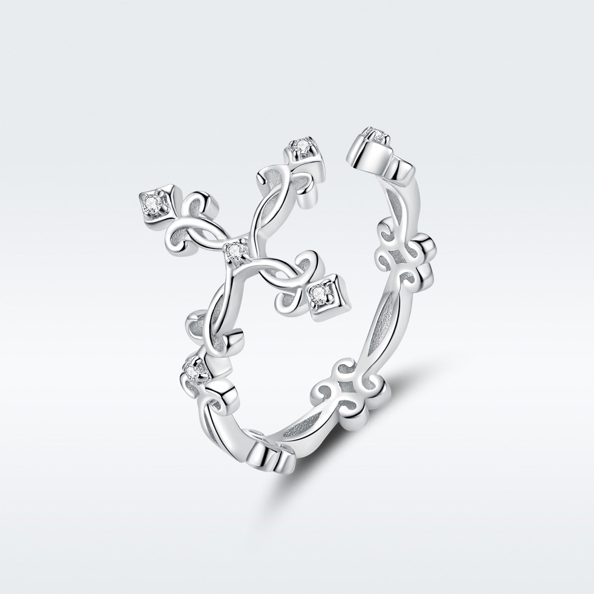 S925 Sterling Silver 0.4cm Width Pavé Setting CZ Ring
