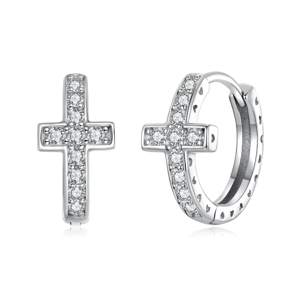 925 Sterling Silver Moissanite Earrings 1.3cm for Women