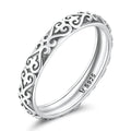 925 Oxidized Silver 0.3cm Ring Size 6.0 for Women