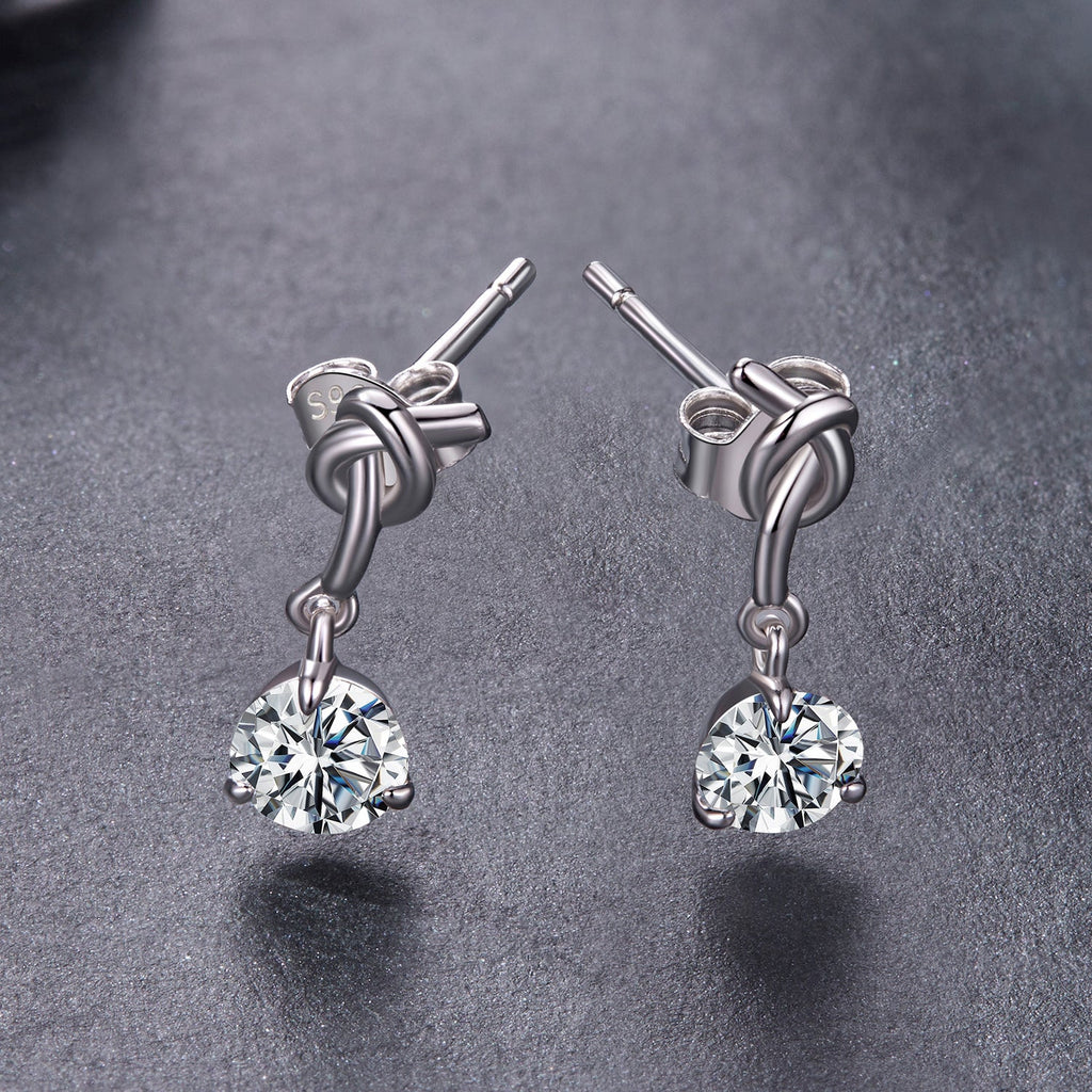 925 Sterling Silver Moissanite 0.50 Carat Earrings for Women