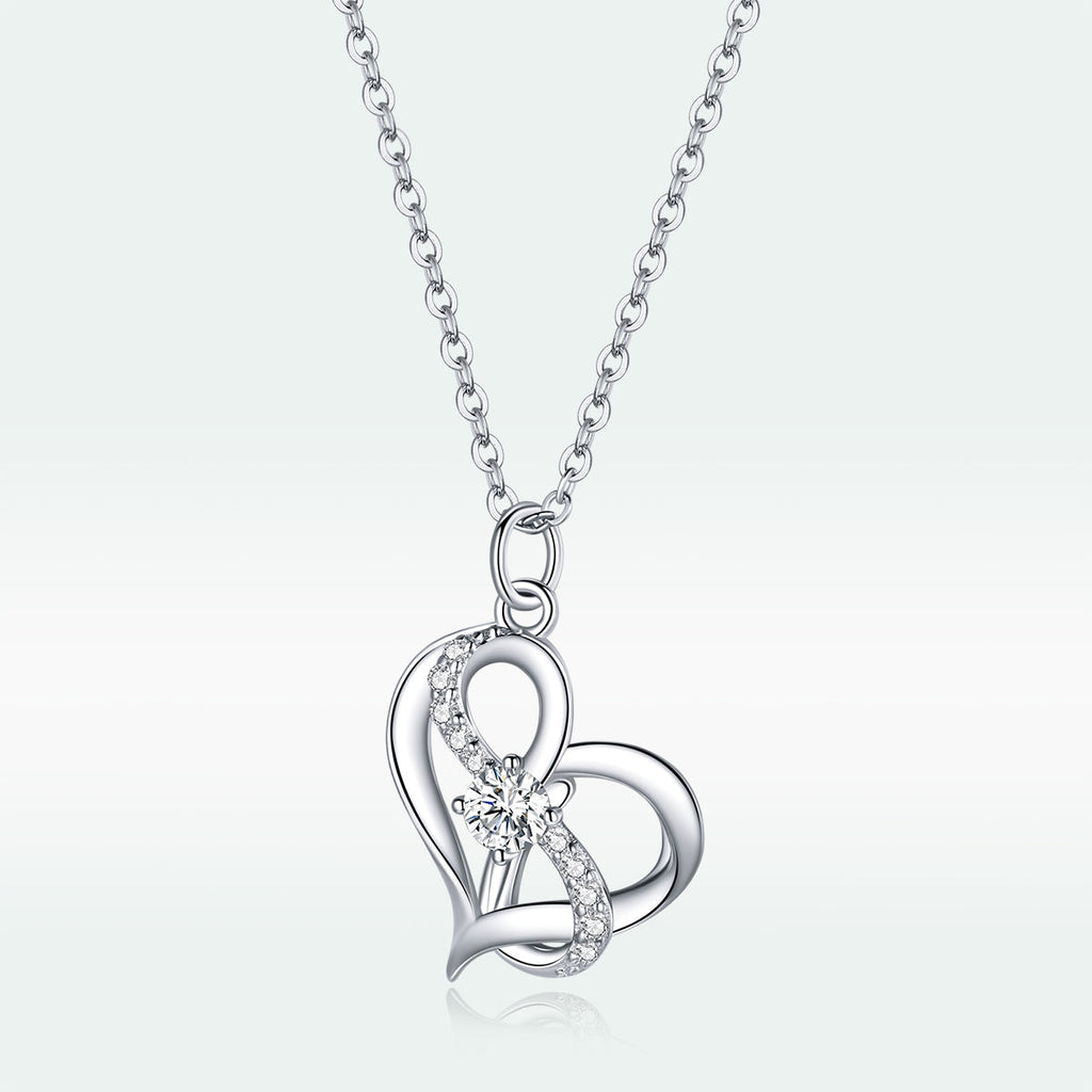 925 Sterling Silver Adjustable CZ Pendant Necklace