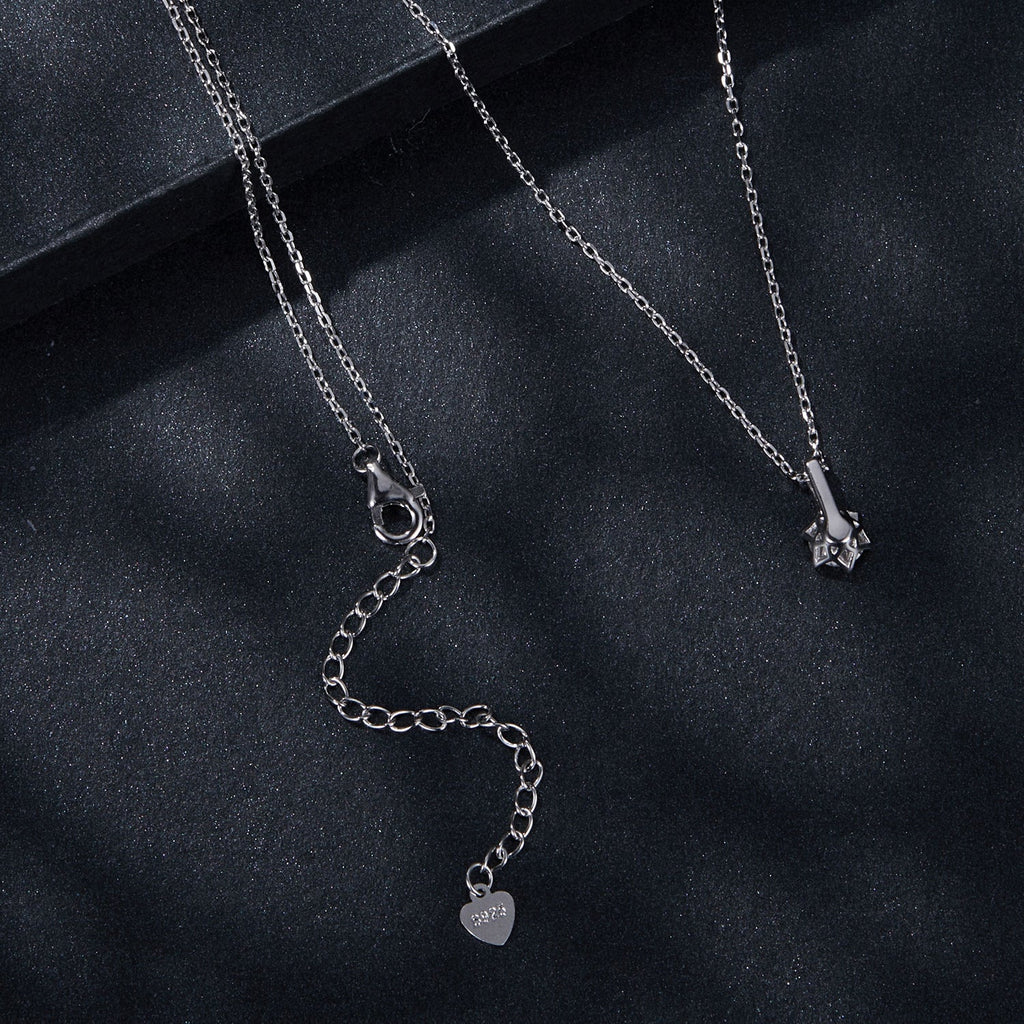 925 Sterling Silver Moissanite Plated Platinum Necklace for Women, 6.5mm, Style L, 400mm Length