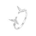 925 Sterling Silver Ring with White Gold Plating, 1.5mm Width