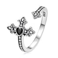 925 Sterling Silver Pavé Setting CZ Oxidized Silver Ring