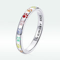 925 Sterling Silver Enamel Oxidized Silver Ring Size 6.0
