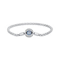 925 Sterling Silver Pavé Setting CZ 17.0 cm Oxidized Silver Bracelet for Women