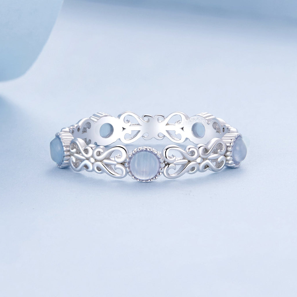 S925 Sterling Silver 4mm Plated Platinum Ring for Women Size 6.0