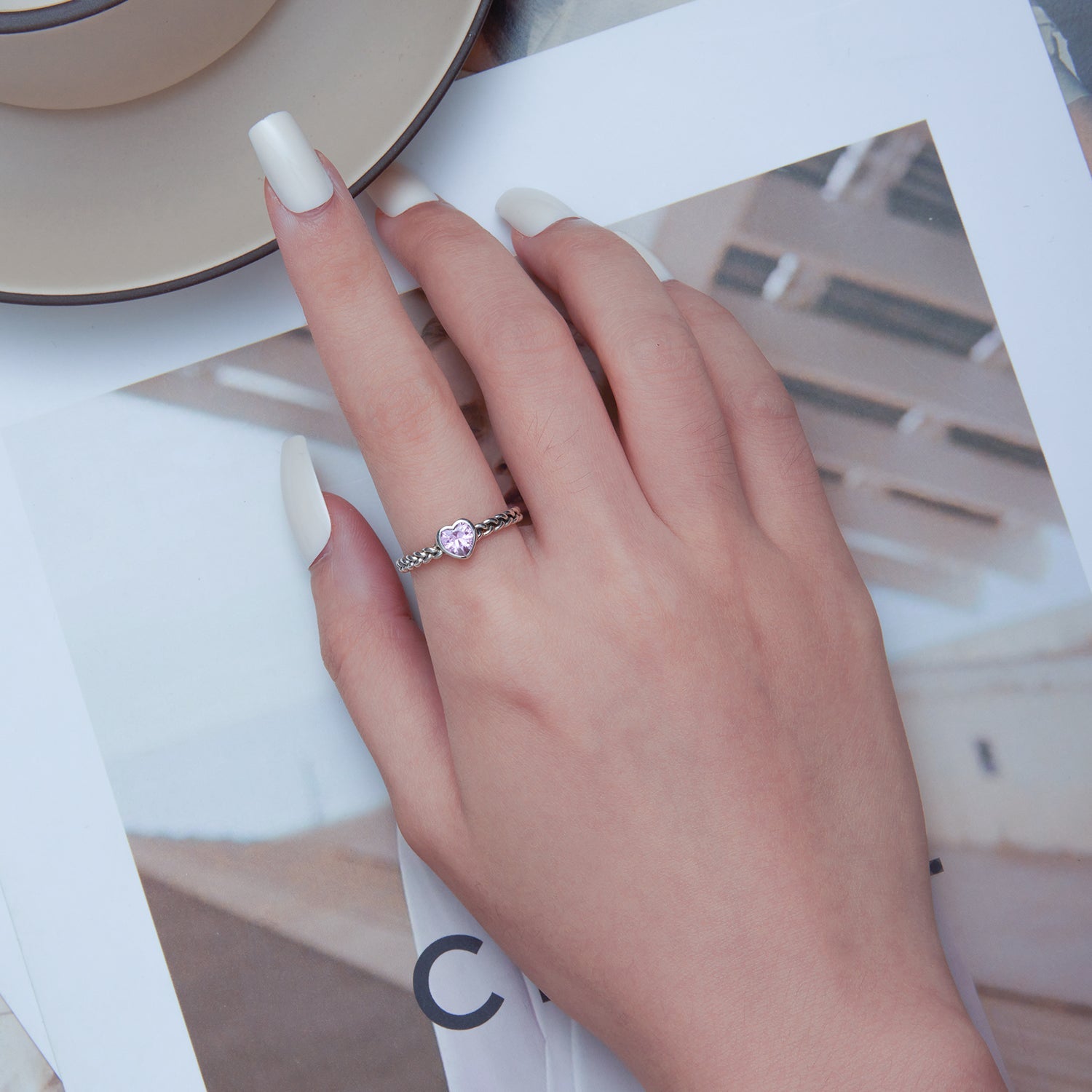 925 Sterling Silver Love CZ Ring for Women