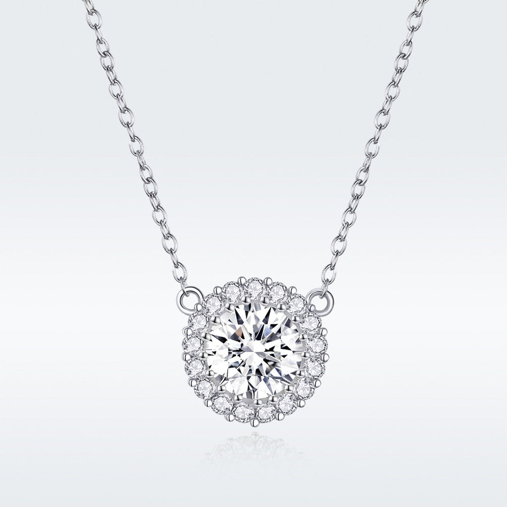925 Sterling Silver Plated Platinum 49cm Pavé Setting CZ Necklace for Women