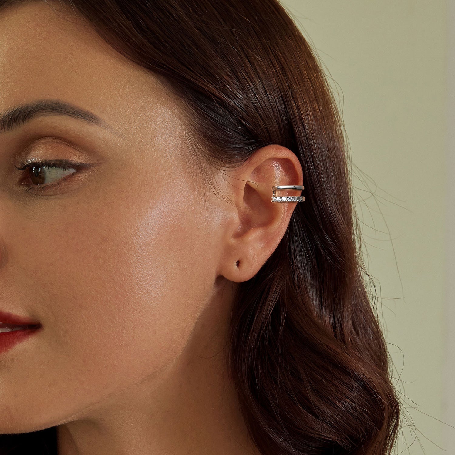 925 Sterling Silver Earrings with Pavé Setting CZ in Platinum