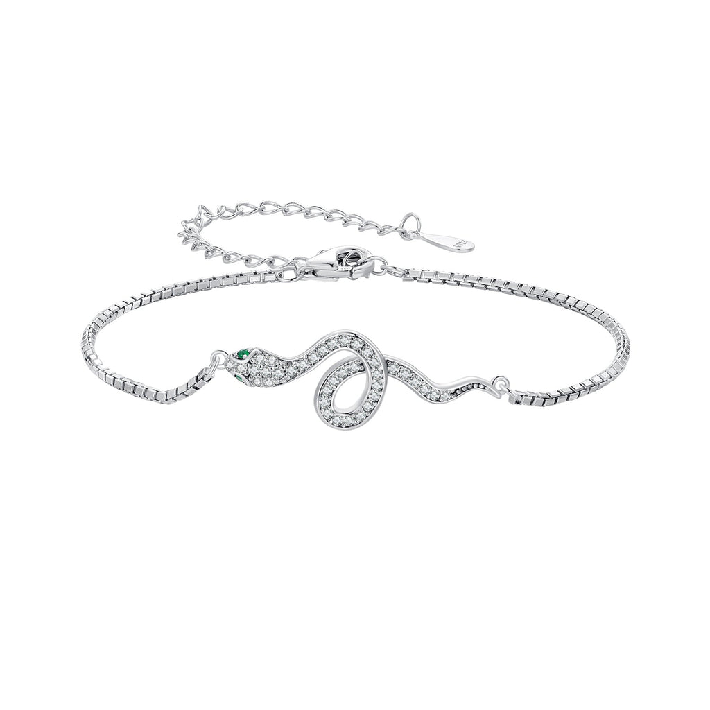S925 Sterling Silver & Pavé CZ Platinum-Plated Bracelet