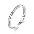 925 Sterling Silver Pavé Set CZ Platinum Plated Ring Size 6 for Women
