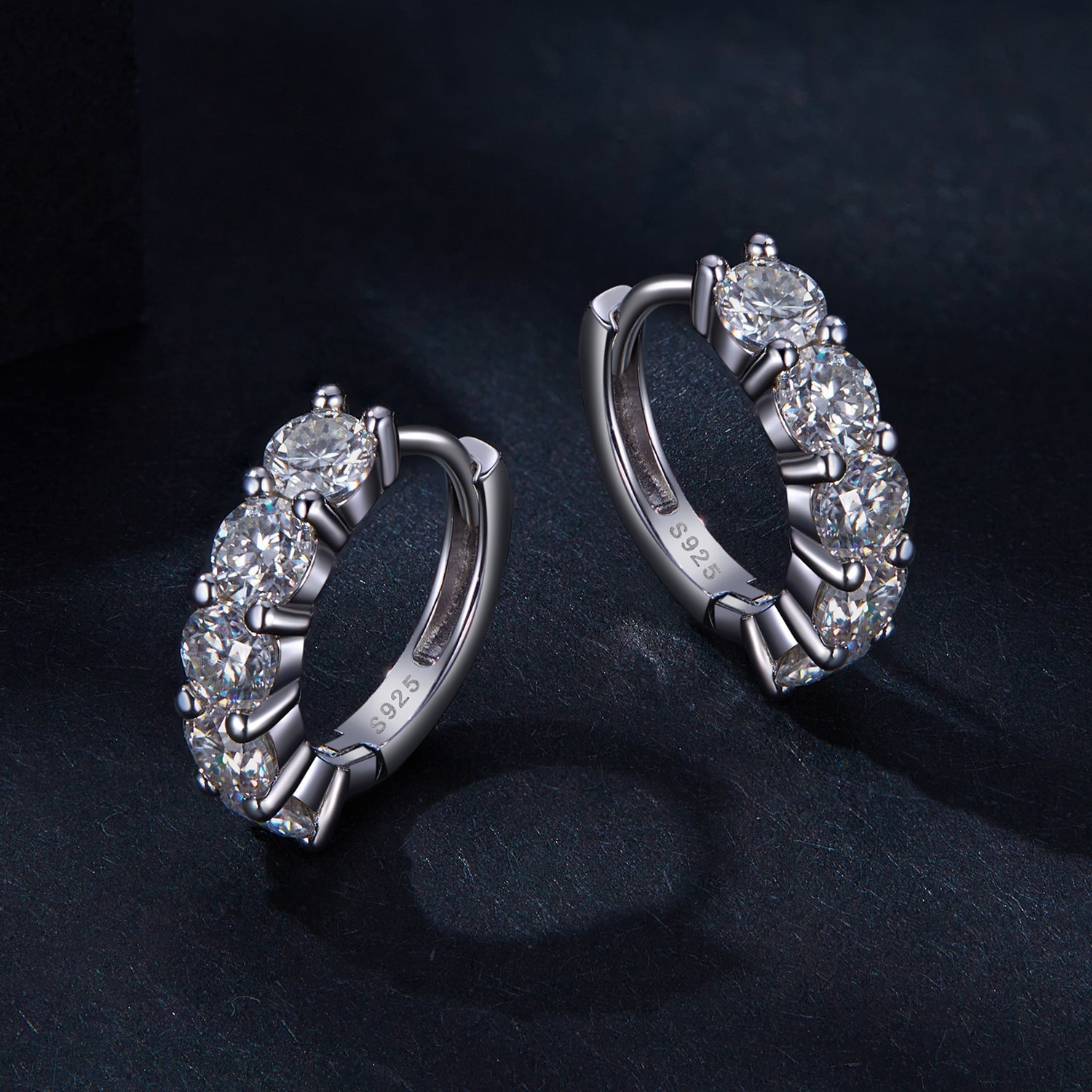 925 Sterling Silver 0.20 Carat Moissanite Earrings for Women