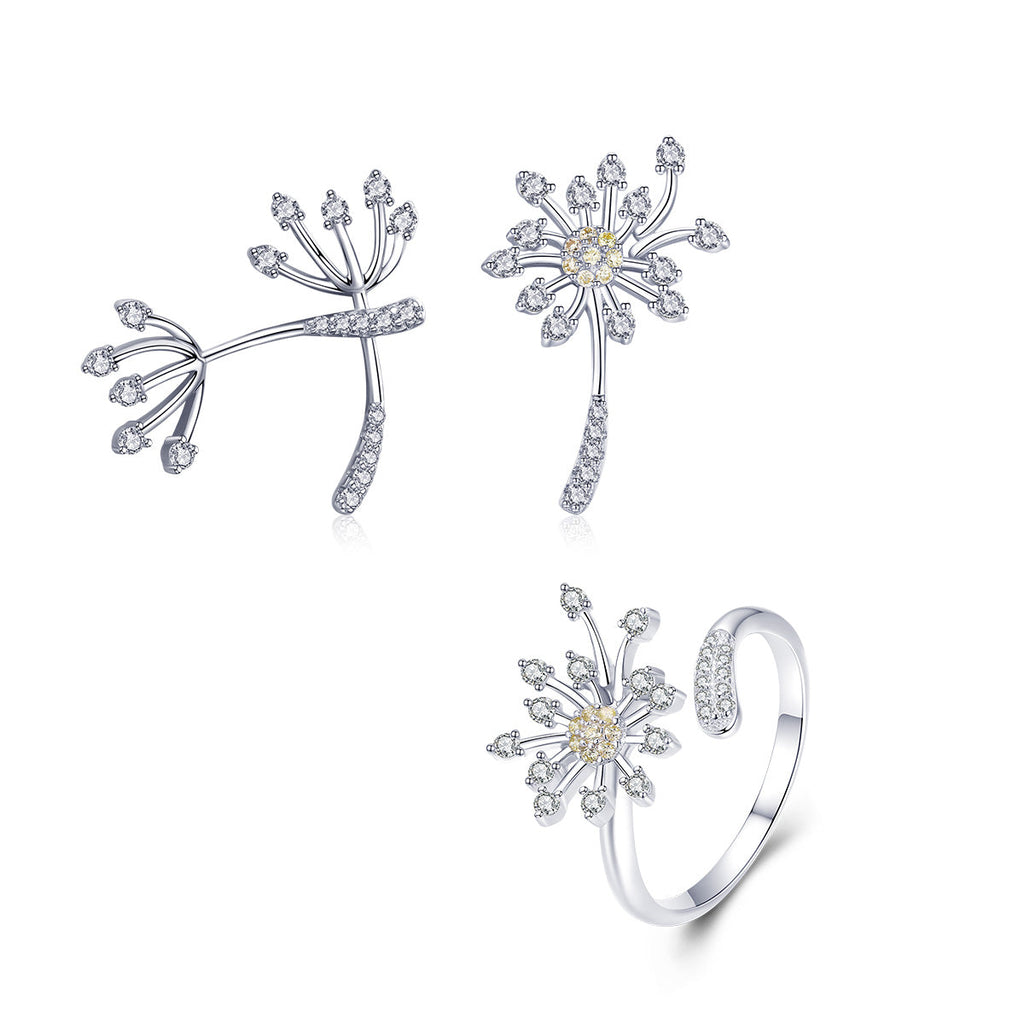 925 Sterling Silver Ring with Plated Platinum and Pavé Setting CZ