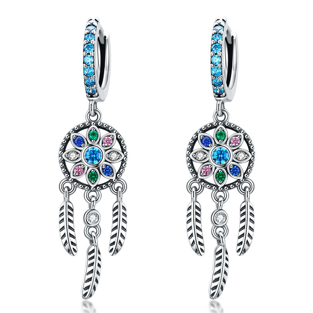 925 Sterling Silver Oxidized Silver Pavé CZ Earrings for Women, Size: 4*1 cm