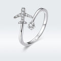 925 Sterling Silver Ring with CZ and Platinum Plated Finish