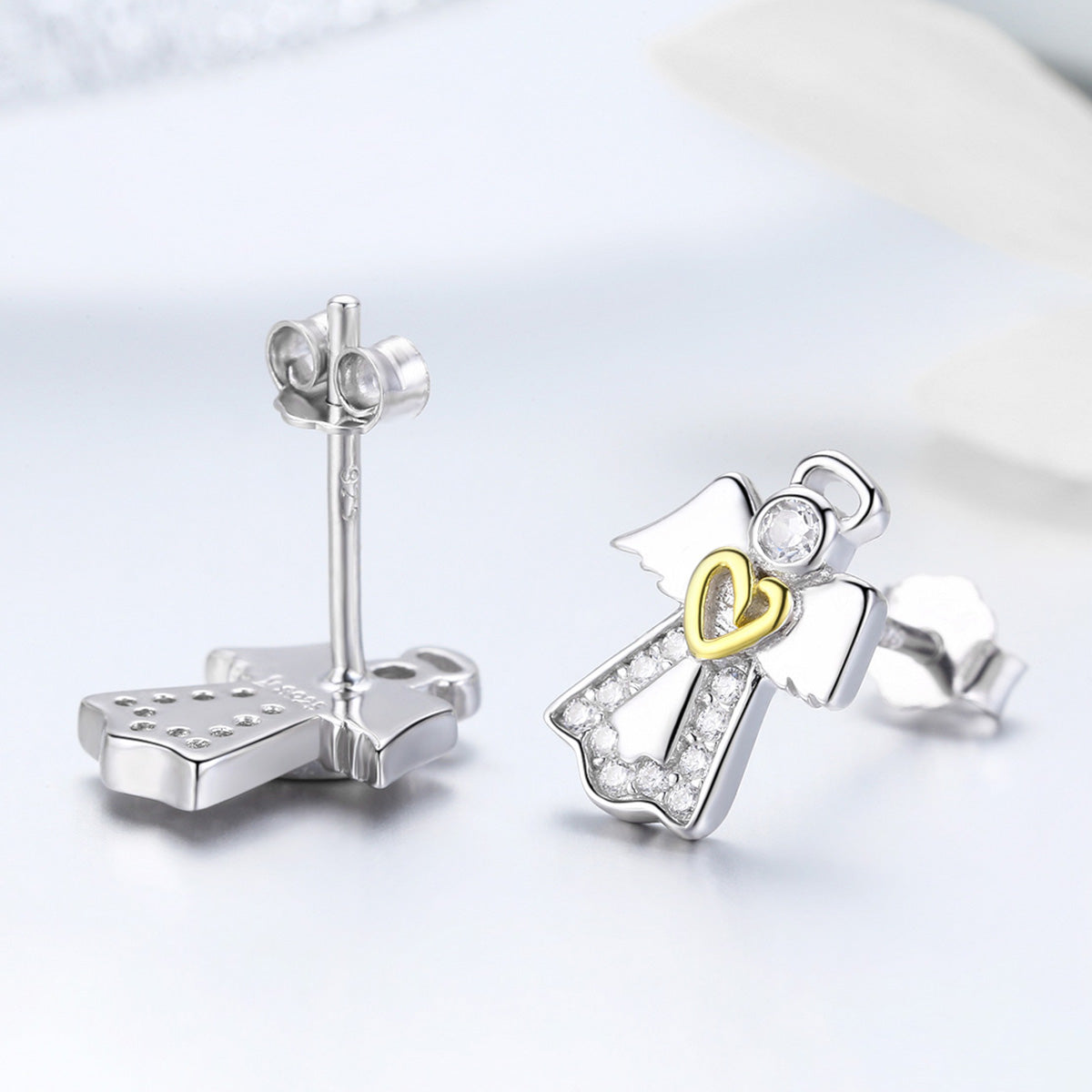 925 Sterling Silver Plated Platinum Gold Earrings for Women