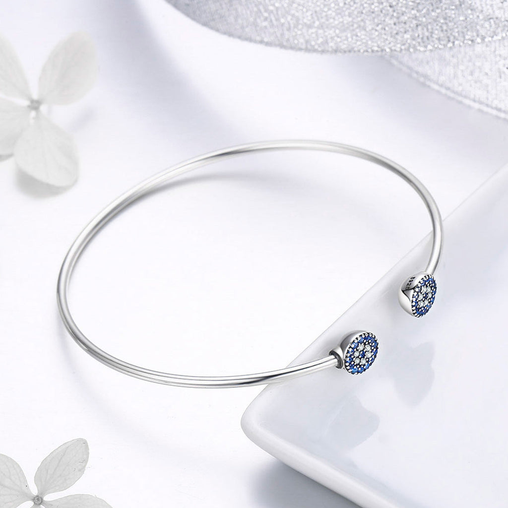 925 Sterling Silver Bracelet with Outer Diameter 6cm and Wall Thickness 0.2cm for Women