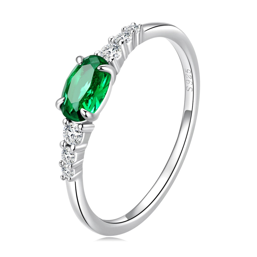 925 Sterling Silver & Platinum Plated 0.1cm CZ Ring for Women - Size 6.0