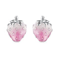 925 Sterling Silver White Gold Plated Enamel Earrings