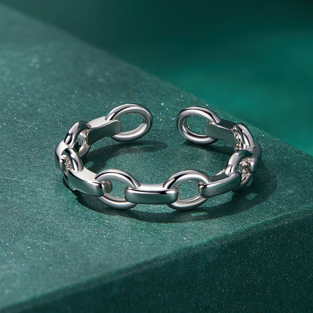 925 Sterling Silver Platinum Plated 0.4cm Wide Ring