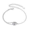 925 Sterling Silver Moissanite Bracelet with Pavé Setting 15+6cm for Women