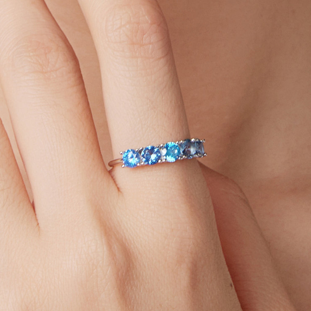 925 Sterling Silver Ring with White Gold Plating for Women, Size 6.0
