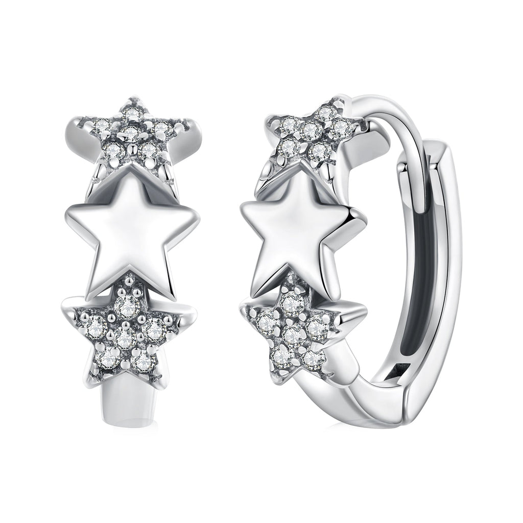 925 Sterling Silver Earrings with Pavé Setting CZ in Oxidized Silver