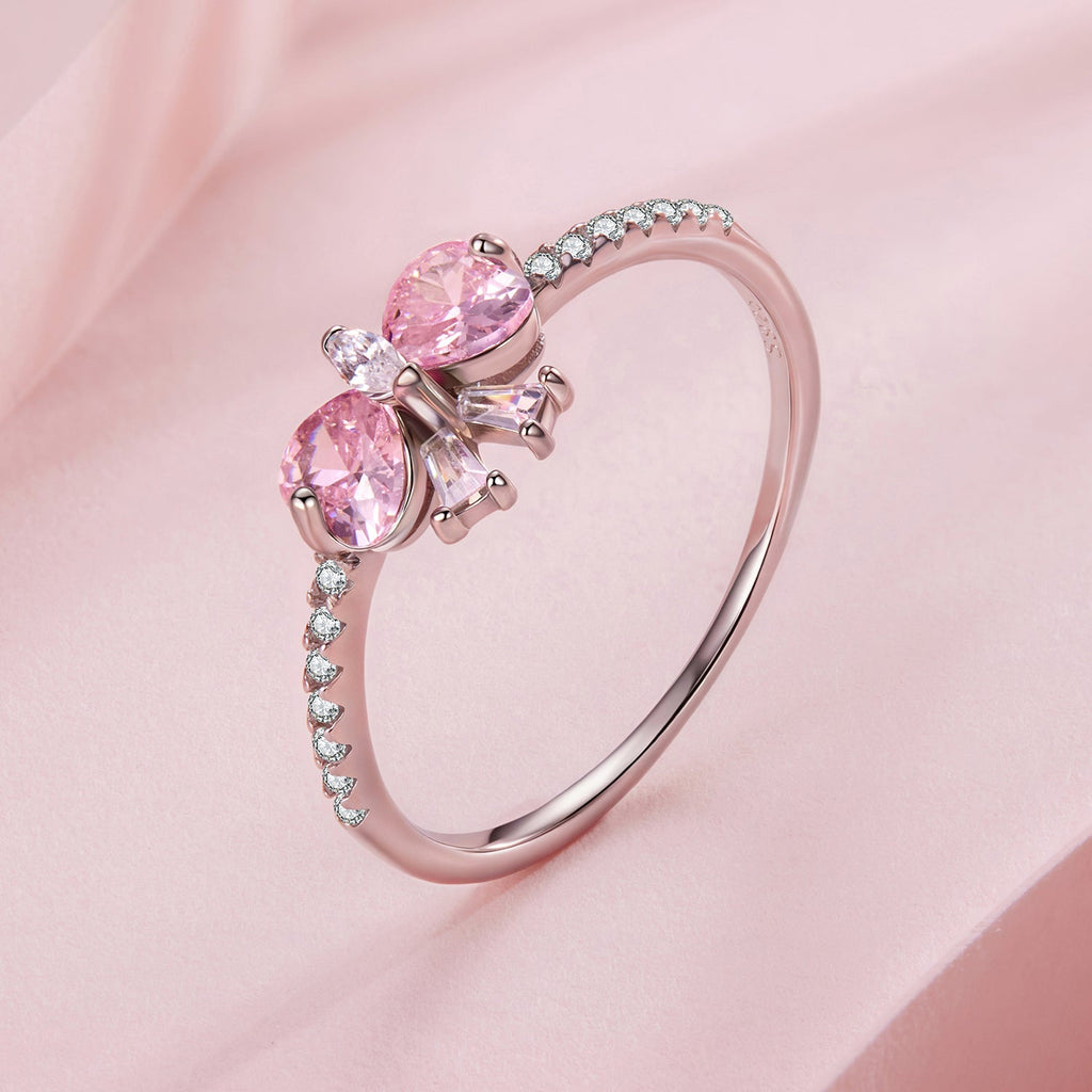 925 Sterling Silver Plated White Gold 0.65cm Pendant Ring Size 6 for Women