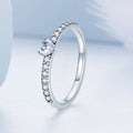925 Sterling Silver Oxidized Ring with Pavé Setting CZ, Size 6 for Women