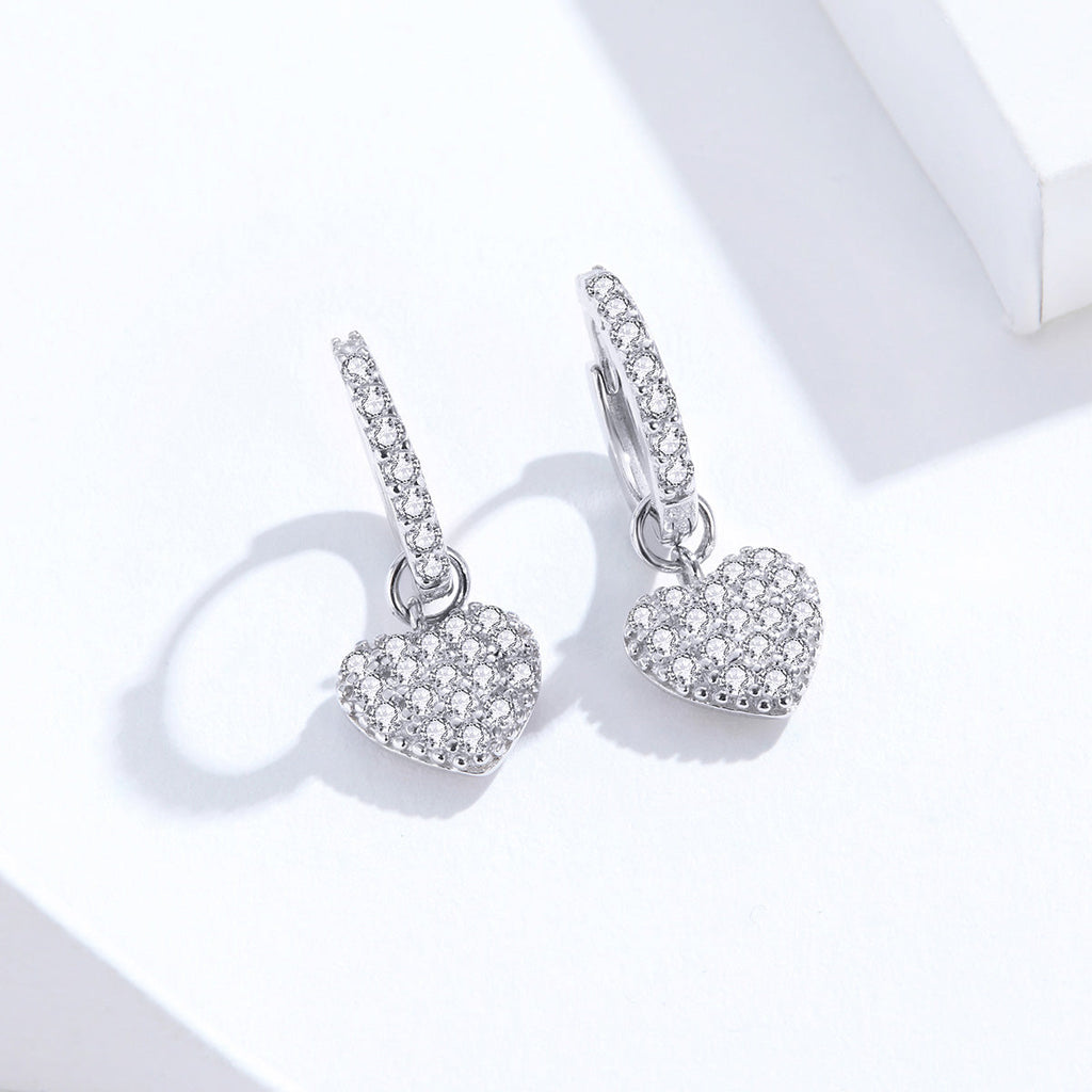 925 Sterling Silver CZ Pavé Setting Earrings for Women