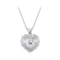 925 Sterling Silver White Gold Plated Necklace with CZ Pendant for Women