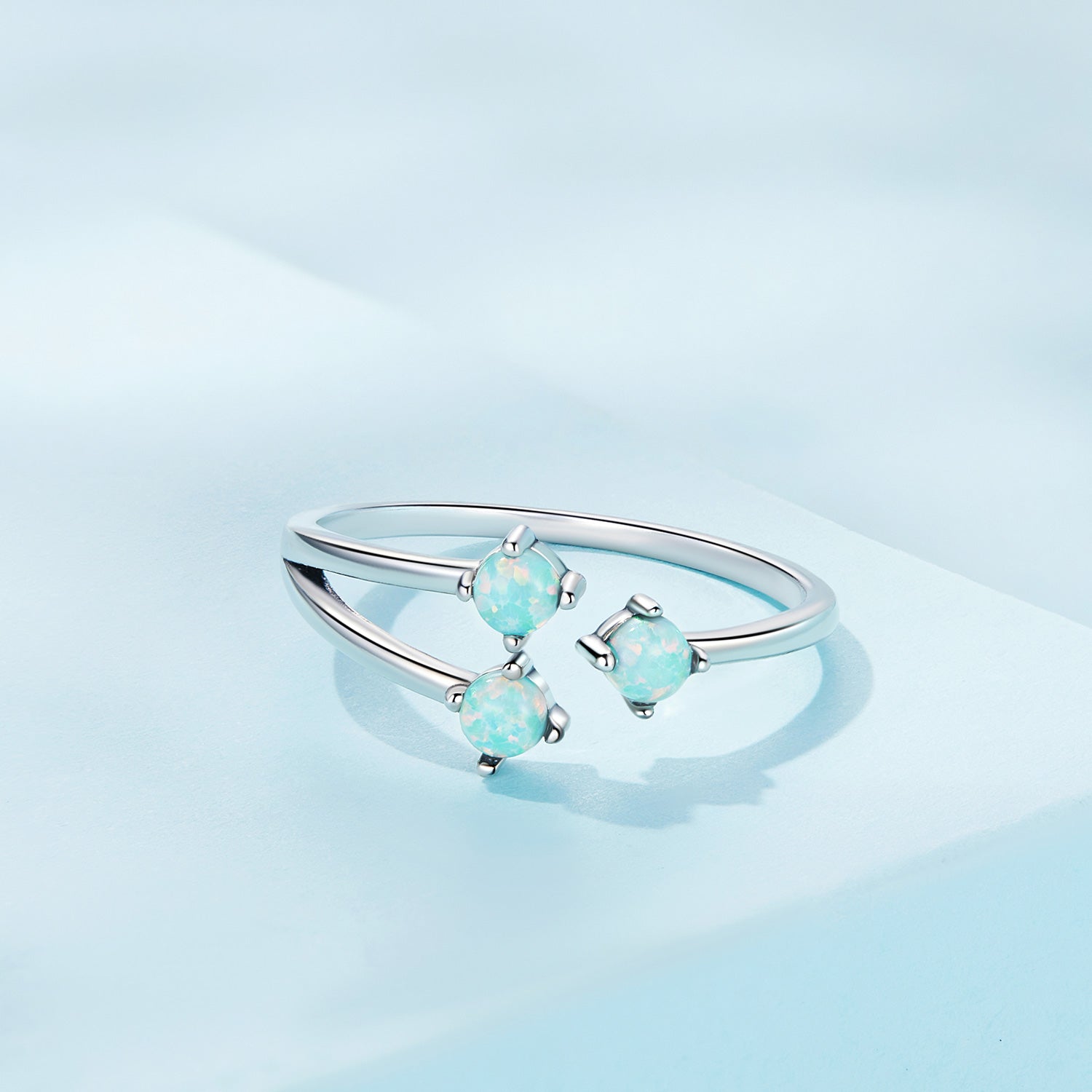 925 Sterling Silver Translucent Opal Ring for Women