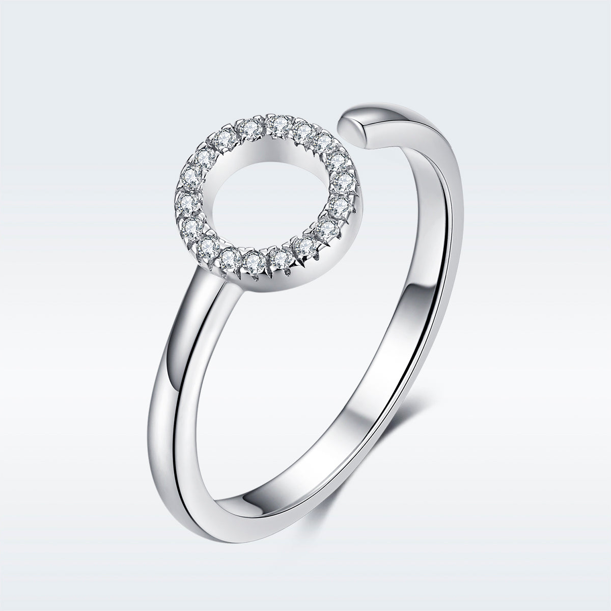 925 Sterling Silver Ring with Pavé Set CZ