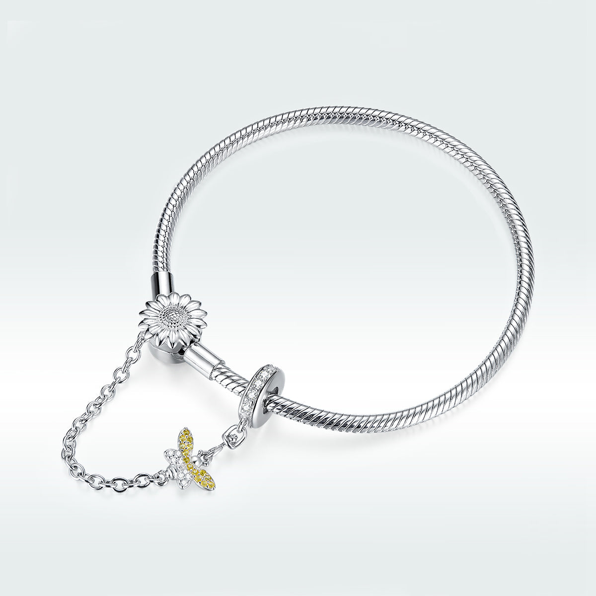 925 Sterling Silver Adjustable Length 17cm Bracelet for Women