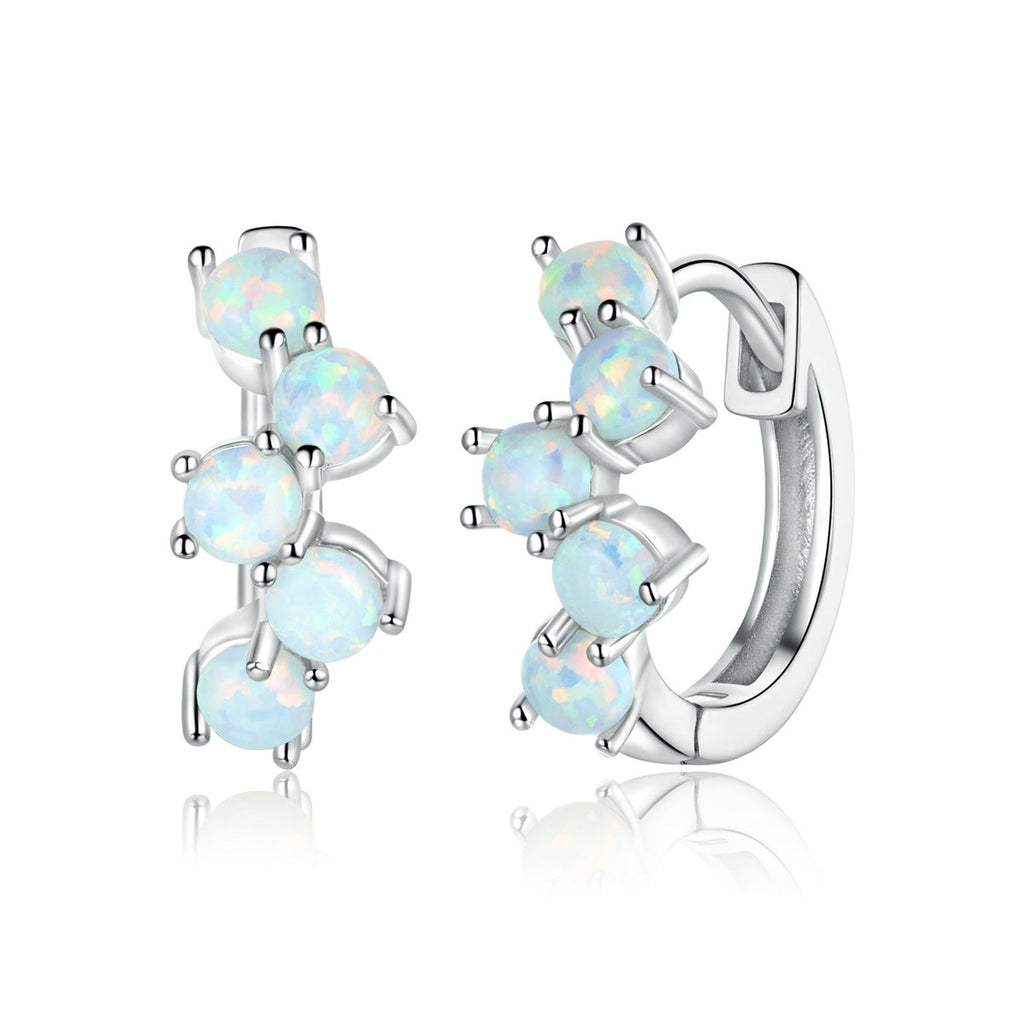 925 Sterling Silver Earrings with Translucent Opal