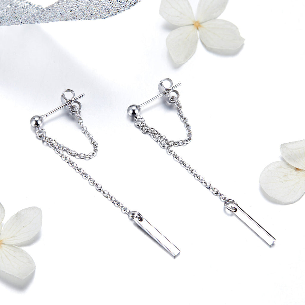S925 Sterling Silver Plated Platinum Earrings for Women