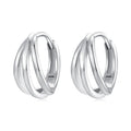 925 Sterling Silver Earrings with White Gold Plating, 1.3*0.6 cm, For Women