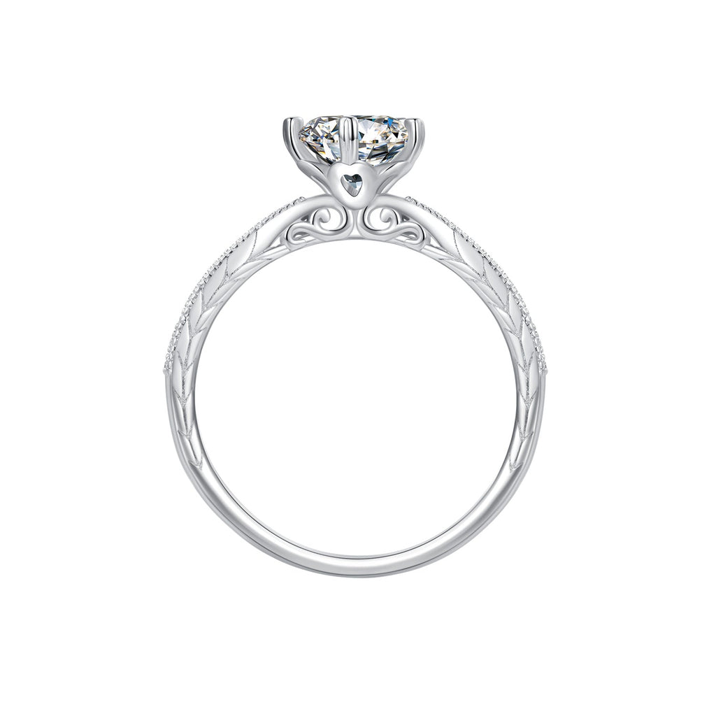 925 Sterling Silver Moissanite 0.8ct Ring Size 6 for Women