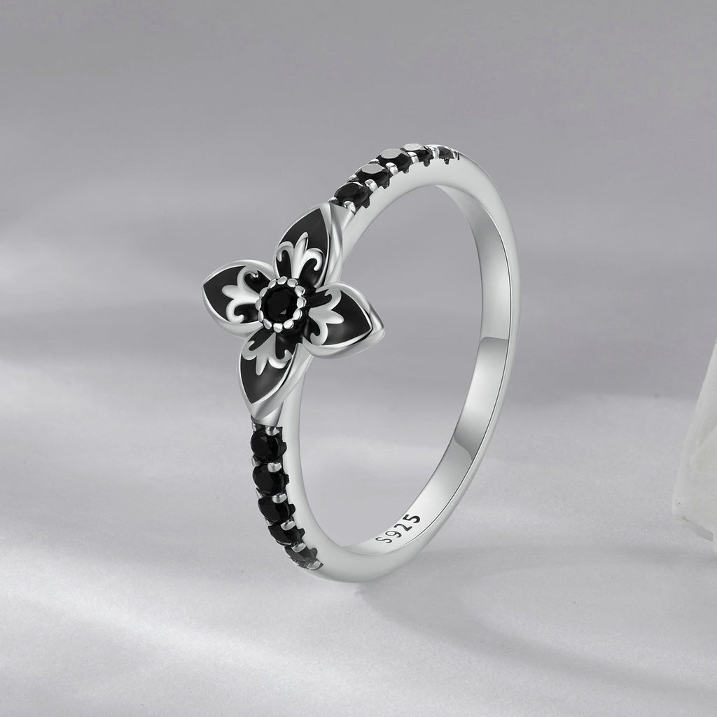 925 Sterling Silver Enamel 0.9x1.0cm Pendant Rings for Women