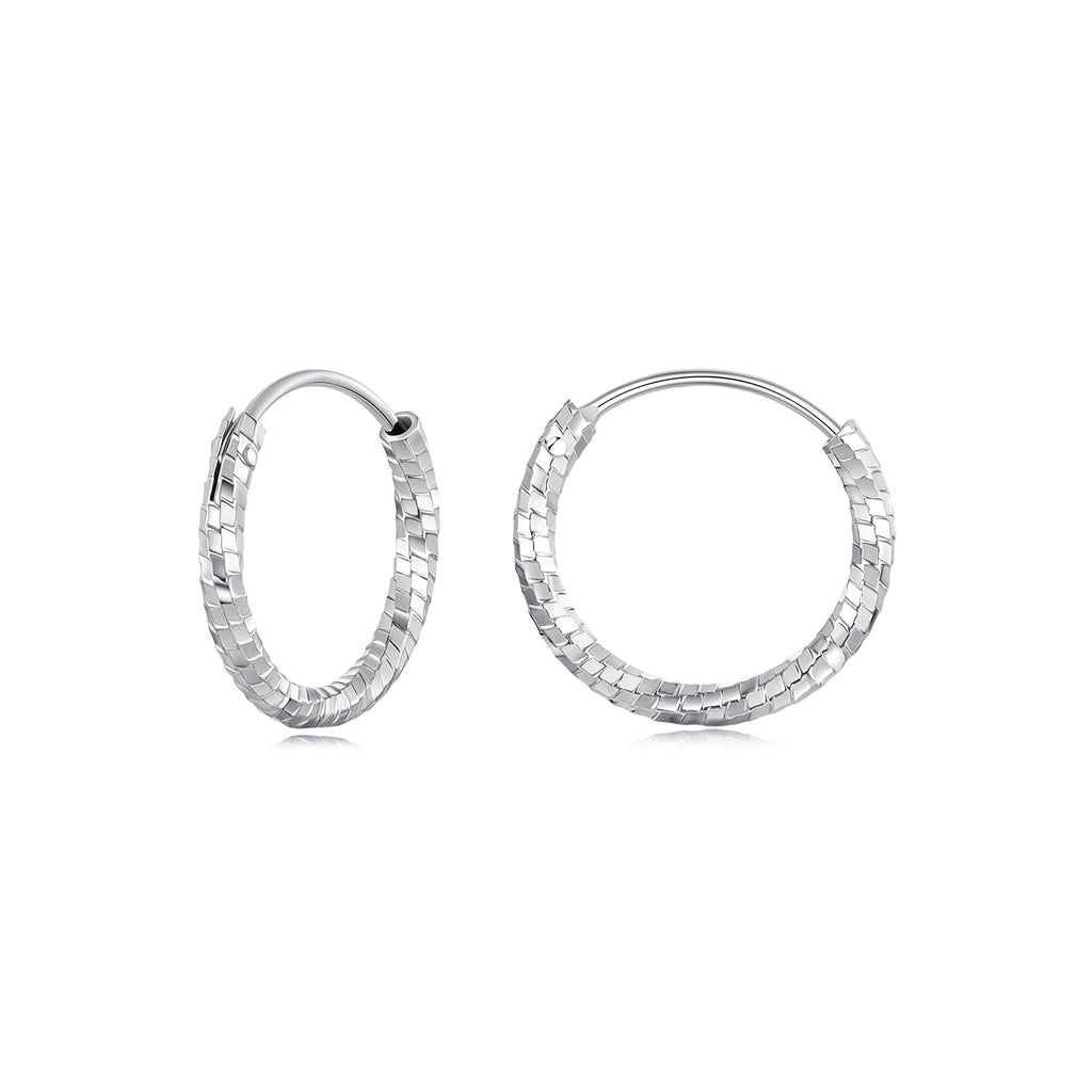 925 Sterling Silver Earrings for Women - White Gold Plated, 2.6*0.2 cm, Style L