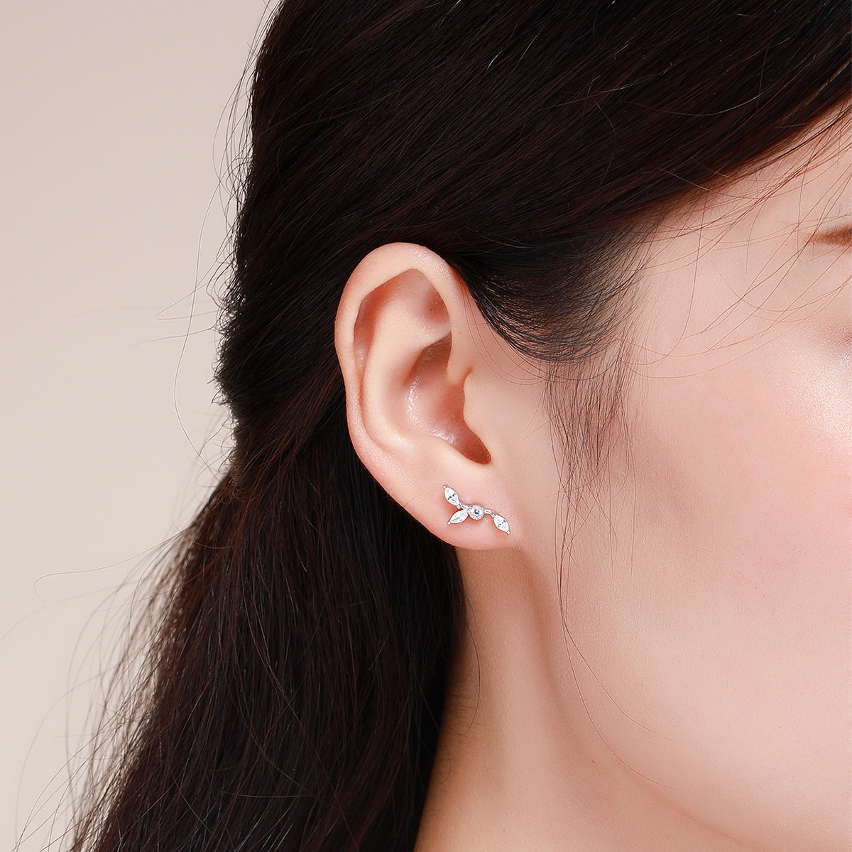 925 Sterling Silver Earrings with Platinum Plating and CZ for Women