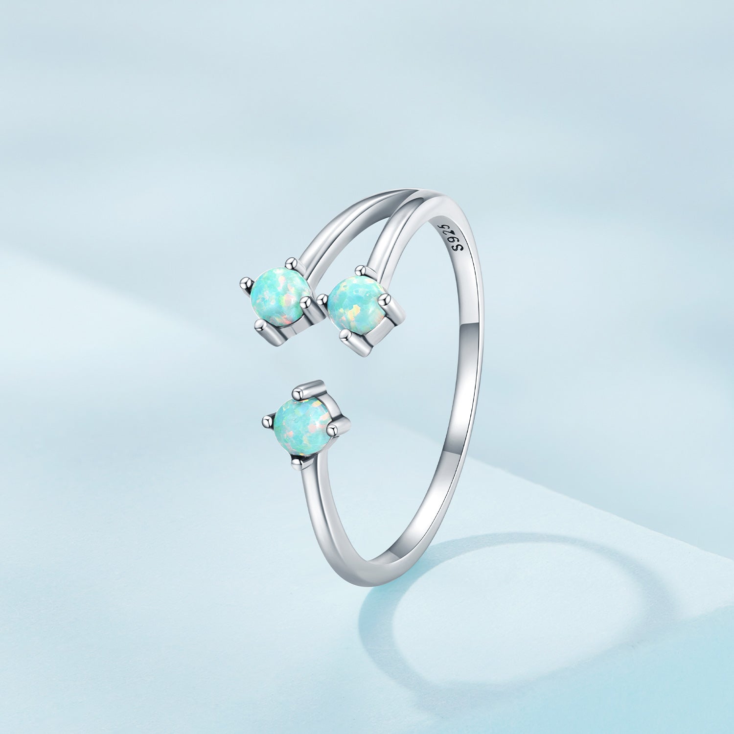 925 Sterling Silver Translucent Opal Ring for Women