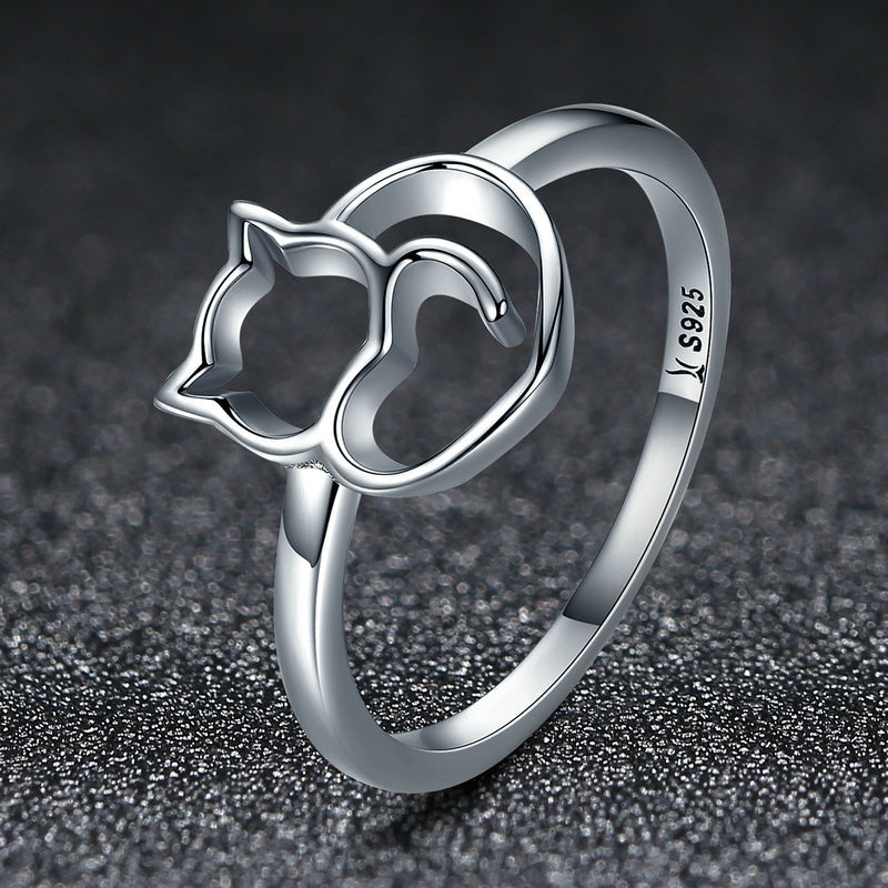 925 Sterling Silver Ring Size 5.0 with Platinum Plating for Women