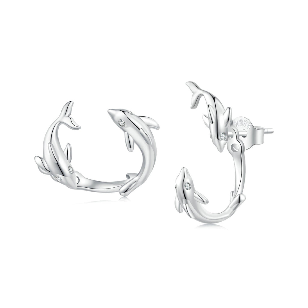 S925 Sterling Silver Rose Gold Plated Zircon Earrings