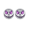 925 Sterling Silver Enamel Oxidized Earrings - 8mm for Women